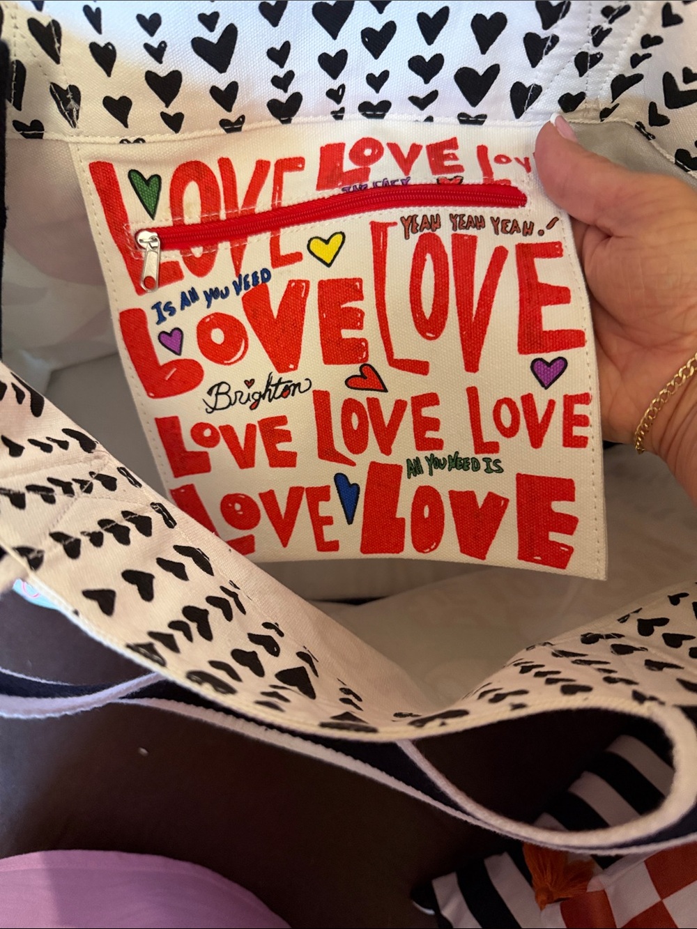 Brighton ‘On the Wings of Doves’ Canvas Love Tote - Picture 3 of 4